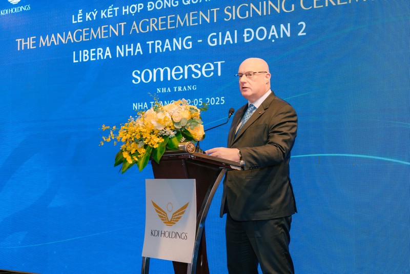 (Ảnh) Ông David Cumming - Tổng quản lý Vùng Việt Nam, Campuchia, Myanmar của The Ascott Limited phát biểu tại sự kiện. Anh 3 (2).jpg