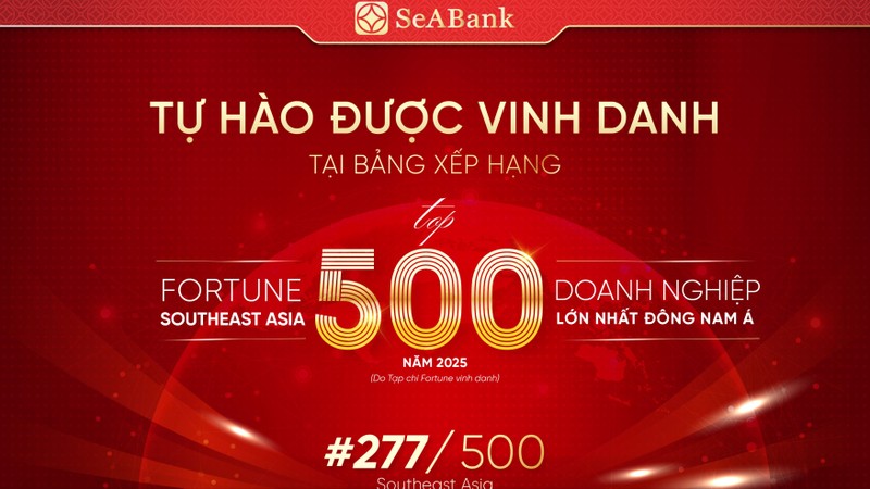 SeABank tăng 10 bậc trên bảng xếp hạng Fortune Southeast Asia 500