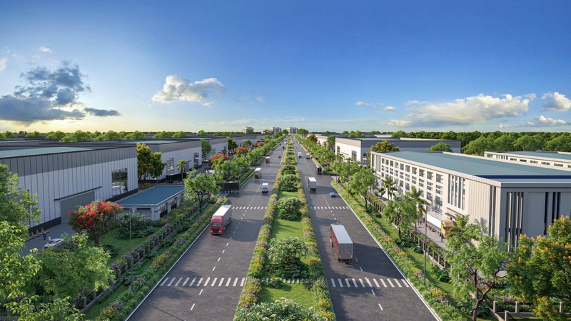 Phối cảnh đường nội khu KCN Hoàng Diệu Phối cảnh đường nội khu KCN Hoàng Diệu