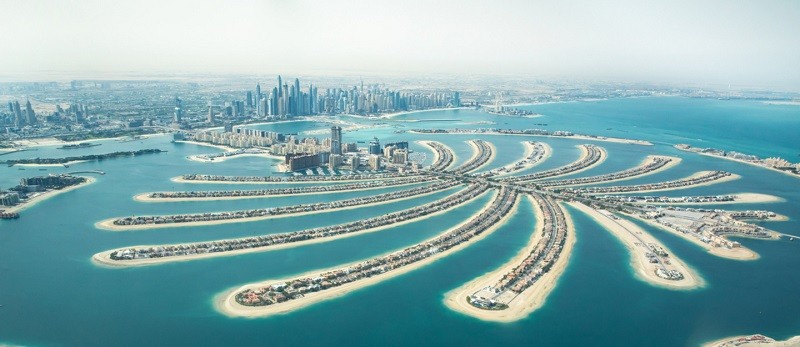 Quần đảo nhân tạo Palm Jumeriah, mảnh đất màu mỡ hấp dẫn giới siêu giàu. (Ảnh: Internet) quoc-te.jpg