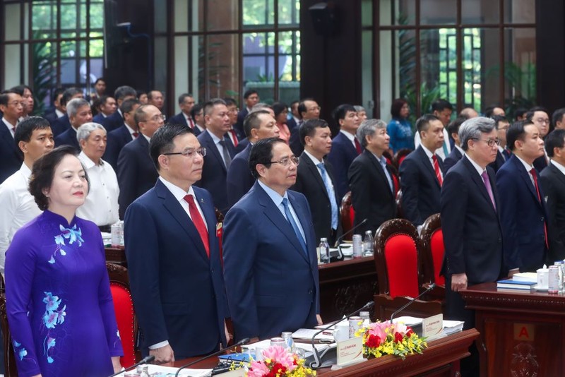 Đồng chí Phạm Minh Chính - Ủy viên Bộ Chính trị, Bí thư Đảng ủy Chính phủ, Thủ tướng Chính phủ dự và chỉ đạo Đại hội Anh2PVN.jpg