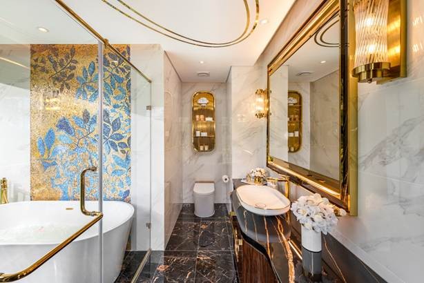 Không gian phòng tắm bạc tỷ tại Golden Crown Hai Phong Không gian phòng tắm bạc tỷ tại Golden Crown Hai Phong