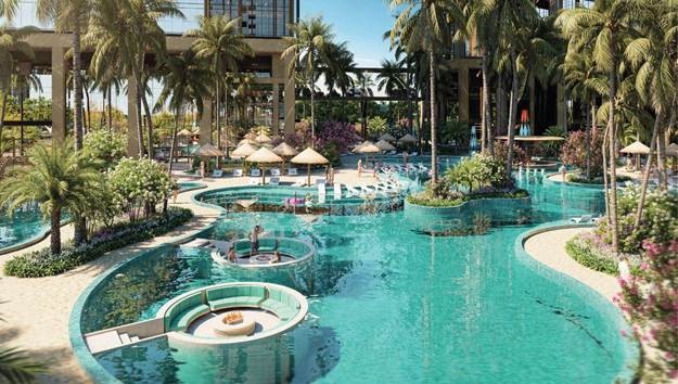 Trung tâm dự án là khuôn viên 12.000 m² cây xanh, mặt nước, hòa cùng đường dạo bộ xinh xắn, các chòi nghỉ, quầy bar ngoài trời,... - nơi cư dân tận hưởng trọn vẹn nhịp sống an nhiên chuẩn Wellness Resort. 1760085307446-8335.jpeg