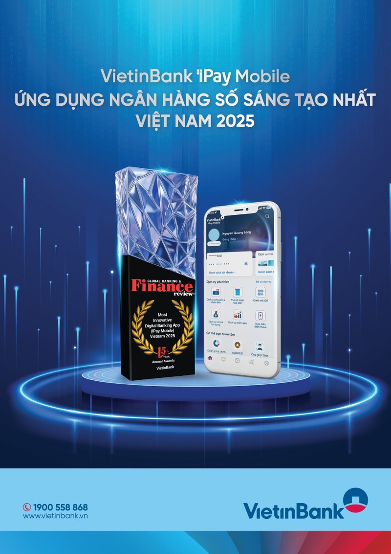 Giải thưởng như một lời khẳng định vị thế hàng đầu của ứng dụng ngân hàng số VietinBank iPay Mobile, tiên phong trong hành trình chuyển đổi số của VietinBank. 2.2_VTB-Giaithuong-A4-02.jpg