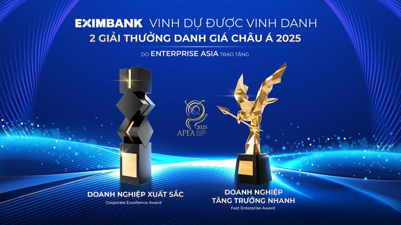 Eximbank được vinh danh Doanh nghiệp xuất sắc châu Á (Corporate Excellence Award) và Doanh nghiệp tăng trưởng nhanh (Fast Enterprise Award) tại APEA 2025. 2.1.3CORPORATE EXCELLENCE AWARD.jpg