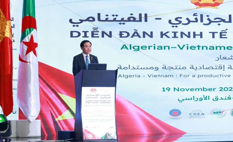 Tổng Giám đốc Petrovietnam Lê Ngọc Sơn nhấn mạnh vai trò trụ cột của hợp tác năng lượng tại Diễn đàn Kinh tế Việt Nam - Algeria.