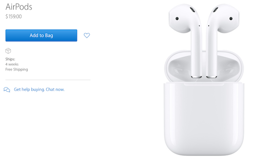 Tai nghe AirPods chính thức lên kệ với giá 159 USD.