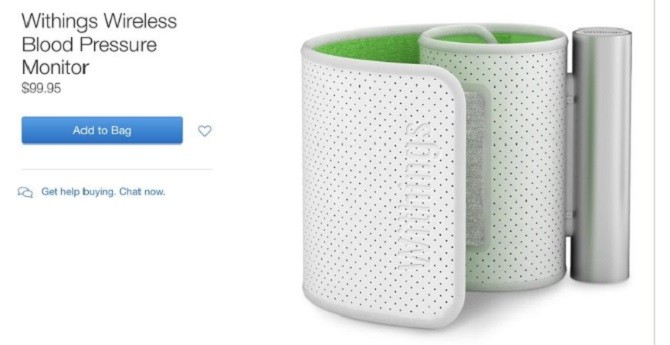 Một sản phẩm của Withings từng được bán trên Apple Store.