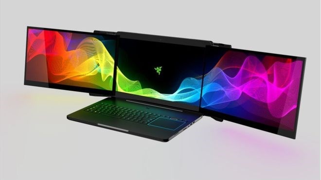 Ngỡ ngàng "siêu laptop" ba màn hình siêu nét 4K của Razer