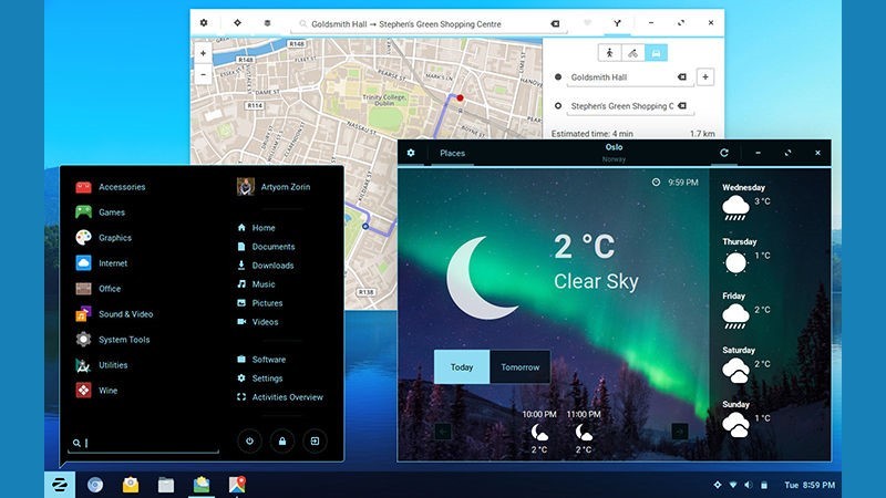 6. Zorin OS:Là sự pha trộn giữa Windows và MacOS, Zorin OS mang trong mình những ưu điểm của cả hai người đàn anh đi trước. Với một giao diện thông minh và hiện đại, hệ điều hành này có khả năng vận hành mượt mà các ứng dụng cần thiết, đồng thời sở hữu tính năng đặt video làm hình nền…Ảnh:Gizdomo. 6. Zorin OS:Là sự pha trộn giữa Windows và MacOS, Zorin OS mang trong mình những ưu điểm của cả hai người đàn anh đi trước. Với một giao diện thông minh và hiện đại, hệ điều hành này có khả năng vận hành mượt mà các ứng dụng cần thiết, đồng thời sở hữu tính năng đặt video làm hình nền…Ảnh:Gizdomo.