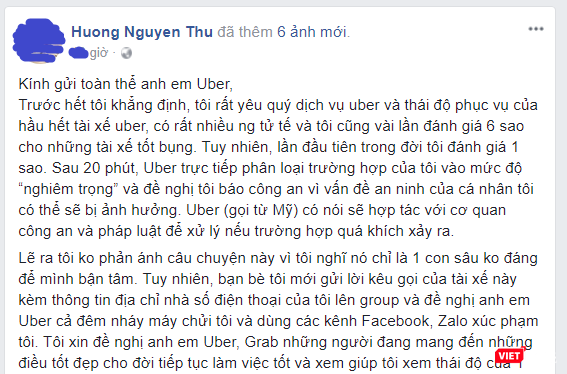 Đoạn chia sẻ của chị Hương nhanh chóng được lan truyền trên mạng xã hội.