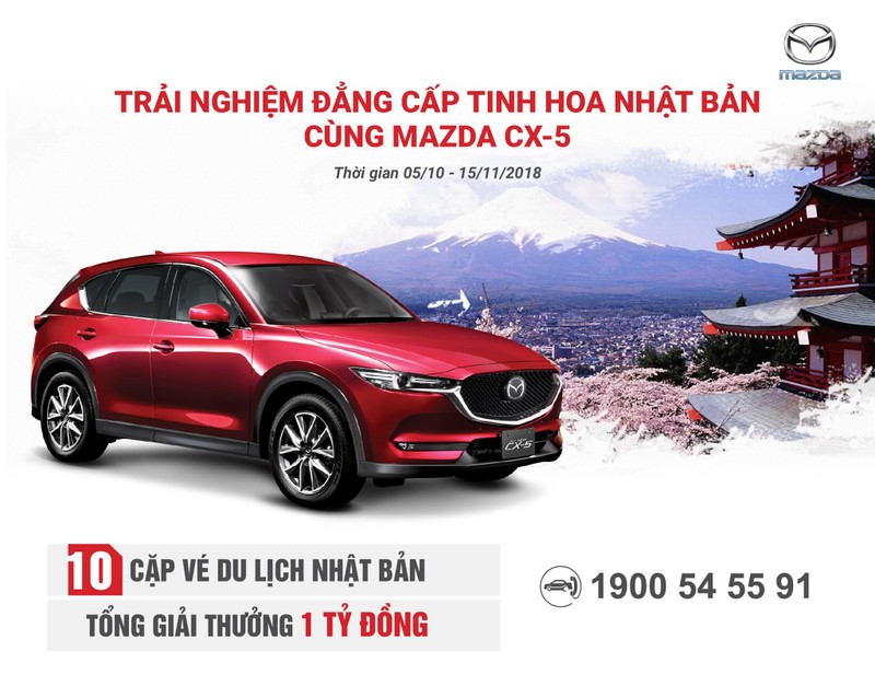 Cơ hội nhận chuyến du lịch Nhật Bản khi mua Mazda CX-5. (Ảnh: THA)