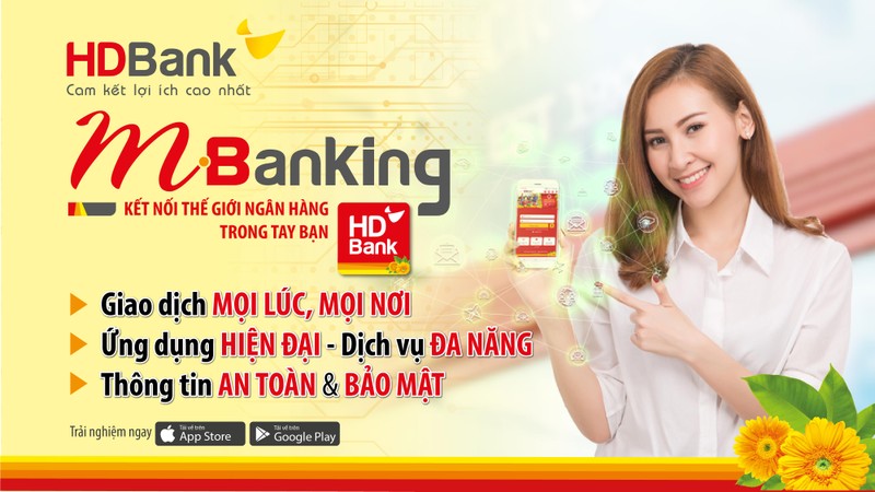 HDBank mBanking nổi bật với tiện tích trợ lý ảo (chatbox) sử dụng công nghệ AI hỗ trợ KH 24/7
