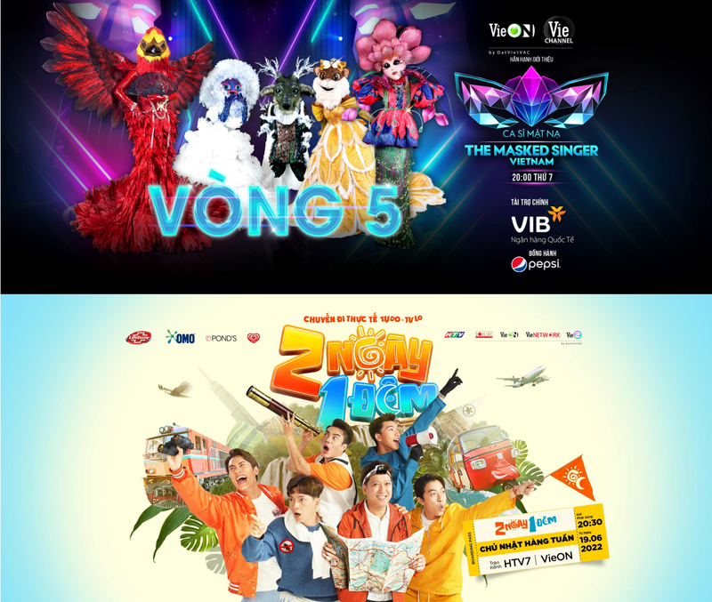DatVietVAC sở hữu những chương trình đình đám như Ca Sĩ Mặt Nạ, 2 Ngày 1 Đêm…