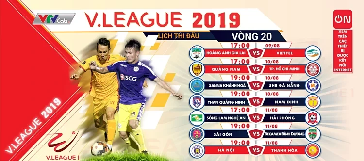 Lịch thi đấu vòng 20. Ảnh VTV