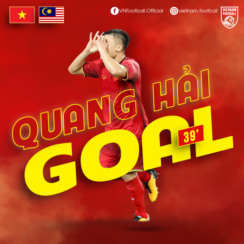 Vòng loại World Cup 2022: ĐT Việt Nam thắng, các đội trong khu vực đều thua đậm ảnh 1 Quang Hải đã có bàn thắng rất đẳng cấp. Ảnh VF