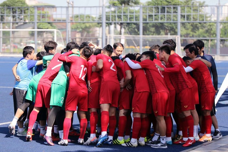 U22 Việt Nam đã hoàn thành màn khởi động tại SEA Games 30. Ảnh VFF.