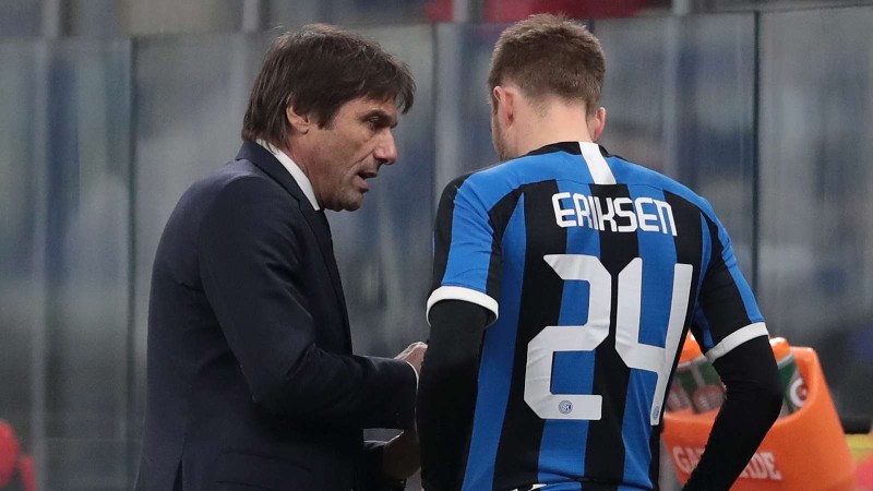 Chủ tịch Inter Milan Steven Zhang nói: "Tôi chắc chắn rằng Antonio Conte là một trong những huấn luyện viên giỏi, ông ấy sẽ sớm giúp Christian Eriksen lấy lại phong độ”. Ảnh CLB