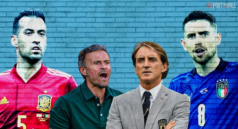 Cả Jorginho và Sergio Busquets đều thi đấu ở vị trí tiền vệ trung tâm. Ảnh Sky Cả Jorginho và Sergio Busquets đều thi đấu ở vị trí tiền vệ trung tâm. Ảnh Sky