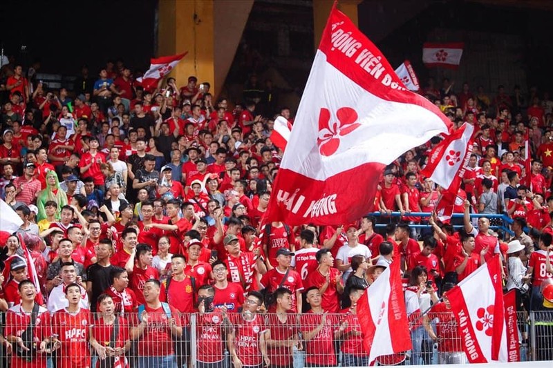 Khán giả Hải Phòng luôn bên cạnh đội bóng. Ảnh HPFC. Khán giả Hải Phòng luôn bên cạnh đội bóng. Ảnh HPFC.