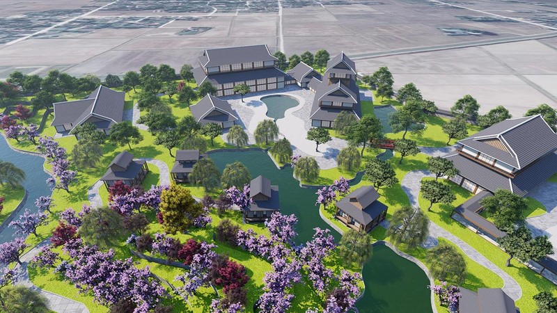 Phối cảnh một trong những hạng mục tại quần thể nghỉ dưỡng Phối cảnh một trong những hạng mục tại quần thể nghỉ dưỡng