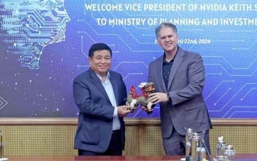 Ông Keith Strier - Phó Chủ tịch Tập đoàn NVIDIA trong buổi làm việc với Bộ trưởng Nguyễn Chí Dũng (Ảnh:Bộ Kế hoạch và Đầu tư)