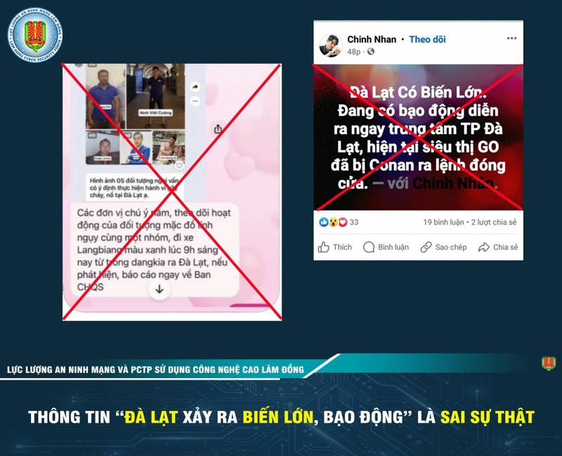 Cơ quan chức năng Lâm Đồng sẽ xác minh, xử lý nghiêm minh việc tung tin thất thiệt. Cơ quan chức năng Lâm Đồng sẽ xác minh, xử lý nghiêm minh việc tung tin thất thiệt.