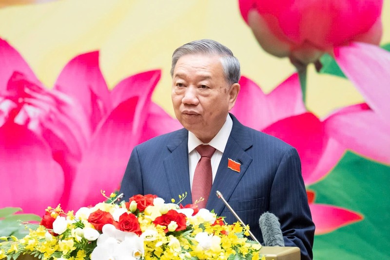 Tổng bí thư Tô Lâm phát biểu tại Đại hội. Ảnh: Quochoi.vn 250920251100-tong-bi-thu.jpg