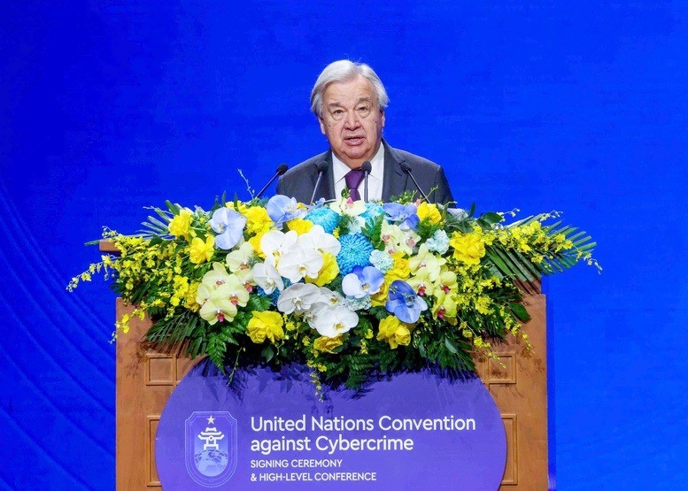 Tổng Thư ký Liên Hợp Quốc António Guterres phát biểu tại buổi lễ - Ảnh VGP/Nhật Bắc z71533718400174e0c94966ff8759333.jpg