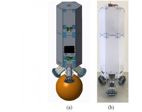 Nguyên mẫu robot: (a) Mô hình 3D và (b) Mô hình thật