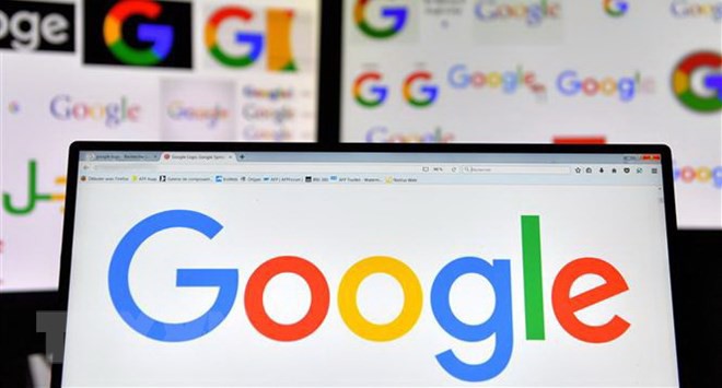 Biểu tượng Google trên màn hình máy tính. (Nguồn: AFP/TTXVN)