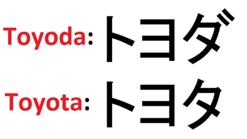 Theo cách viết bộ ký tự Katakana của tiếng Nhật, chữ Toyota chỉ có 8 nét bút, là số đẹp