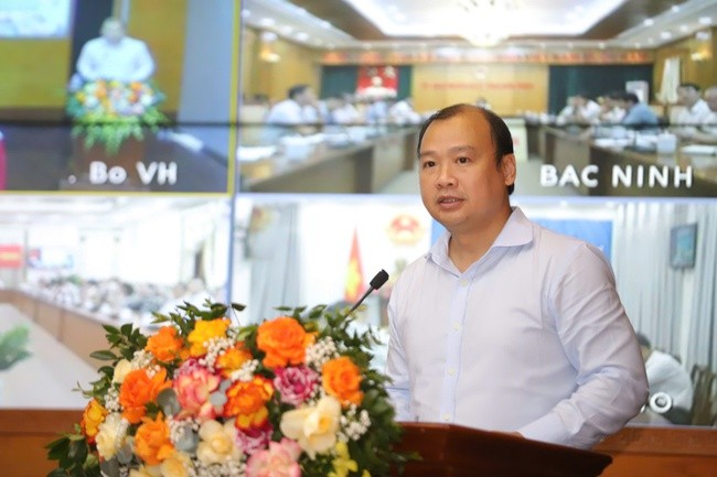Thứ trưởng Thường trực Bộ Văn hóa, Thể thao và Du lịch Lê Hải Bình phát biểu tại Hội nghị (Ảnh: Cổng thông tin điện tử Bộ Văn hóa, Thể thao và Du lịch). soket2.jpg