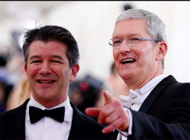 Tim Cook và Travis Kalanick từng bất đồng về ứng dụng Uber