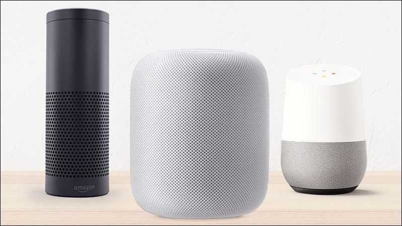 Loa thông minh Amazon Echo, HomePod và Google Home (ảnh: PCMag)