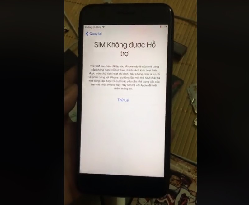 Sim ghép bị vô hiệu hóa, người dùng không thể kích hoạt iPhone Lock (ảnh: Facebook)