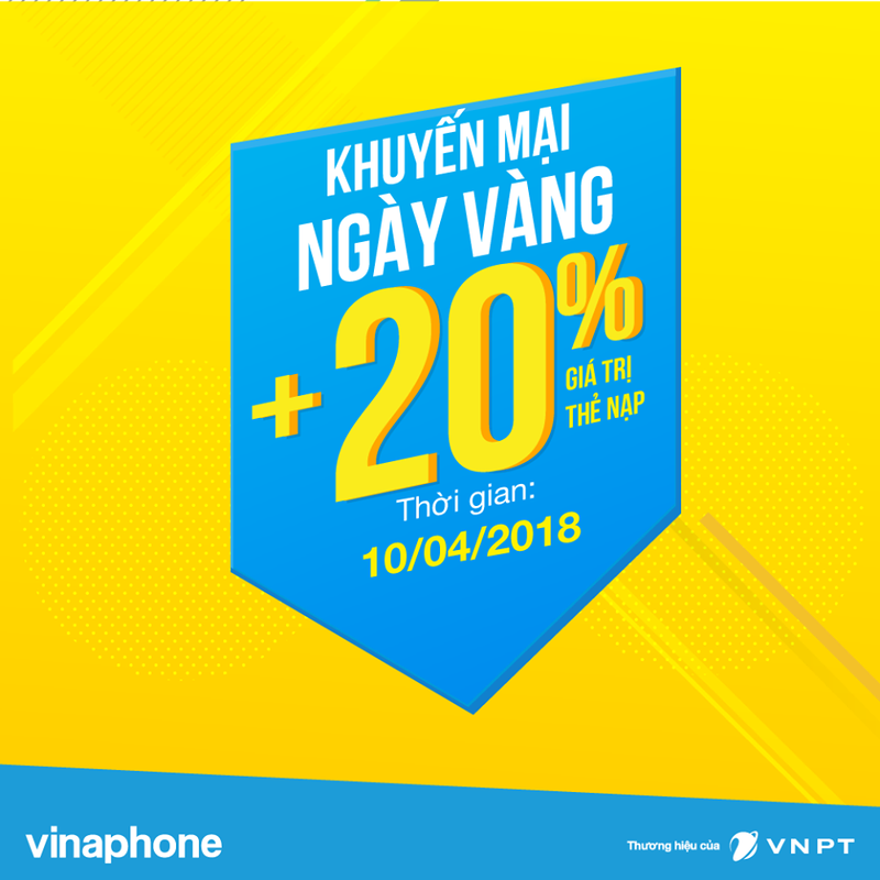Hôm nay, VinaPhone khuyến mãi Ngày Vàng cho thuê bao trả trước ảnh 1 Hôm nay, VinaPhone khuyến mãi Ngày Vàng cho thuê bao trả trước ảnh 1