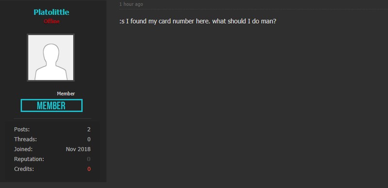 Một người dùng nói rằng đã nhìn thấy số thẻ tín dụng của mình trong danh sách này