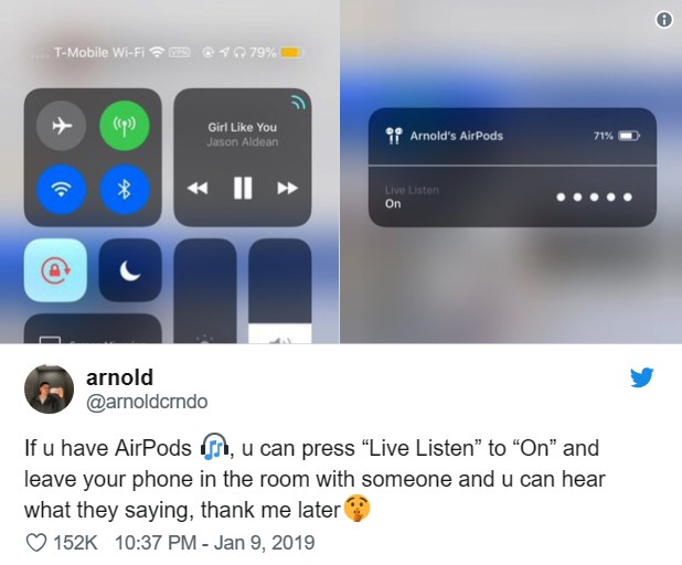 Người dùng chia sẻ về tính năng "Live Listen" Người dùng chia sẻ về tính năng "Live Listen"