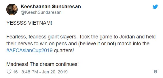 Tuyệt vời Việt Nam, các bạn đã không hề sợ hãi những người khổng lồ. Giấc mơ lại tiếp tục! Tuyệt vời Việt Nam, các bạn đã không hề sợ hãi những người khổng lồ. Giấc mơ lại tiếp tục!