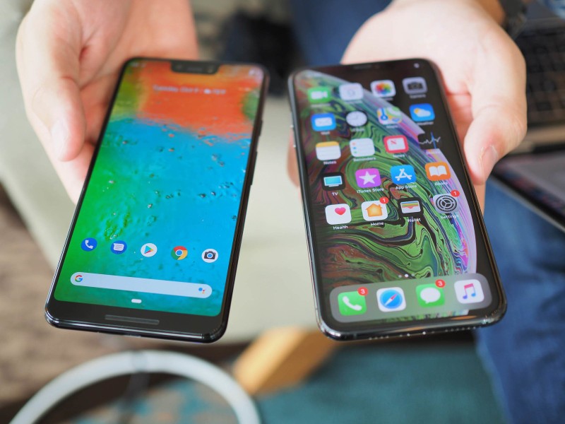 Pixel 3 XL và iPhone XS (ảnh: iMore)