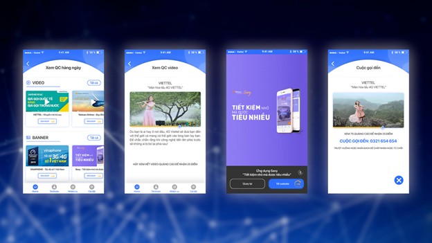 Người dùng có thể kiếm điểm thưởng bằng cách xem quảng cáo trong app bất cứ lúc nào.