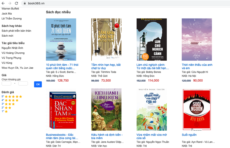 Một số đầu sách được giới thiệu tại book365.vn Một số đầu sách được giới thiệu tại book365.vn