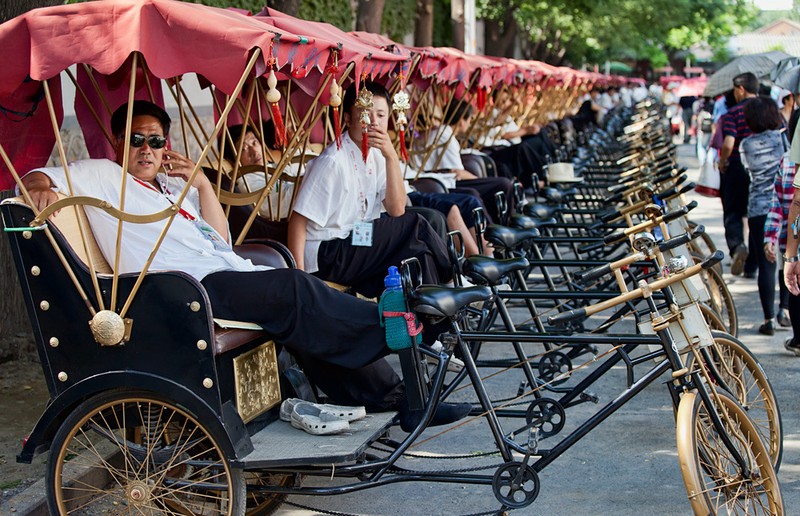 Xích lô phục vụ du lịch tại Bắc Kinh, Trung Quốc Xích lô phục vụ du lịch tại Bắc Kinh, Trung Quốc