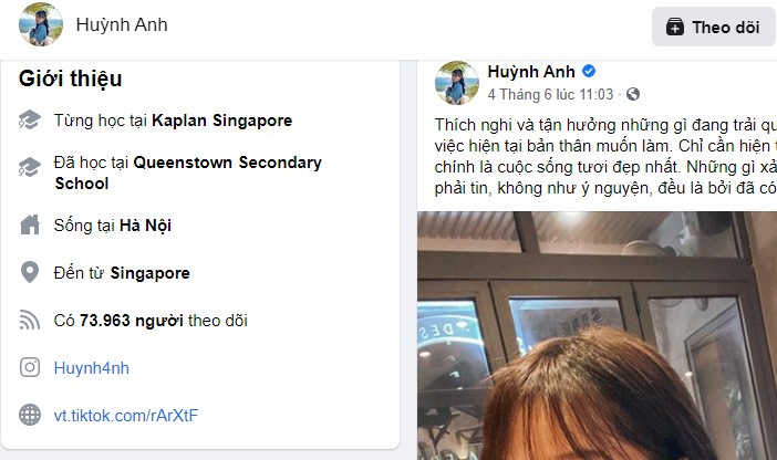 Facebook của Huỳnh Anh đã bỏ trạng thái đang hẹn hò với Quang Hải