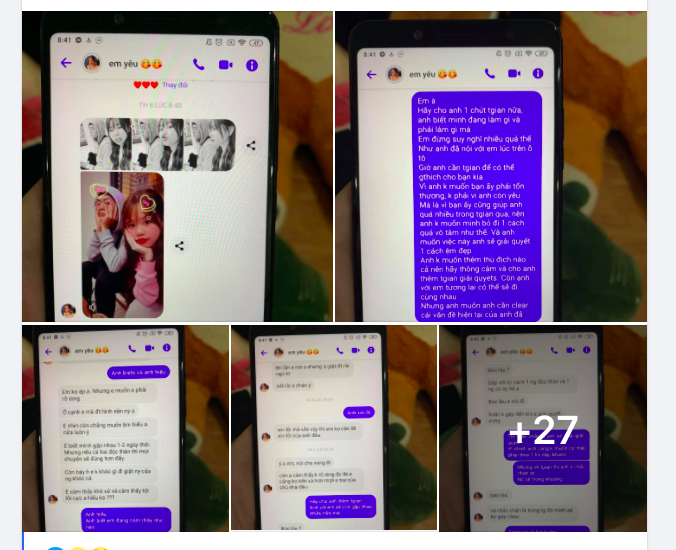 Màn hình tin nhắn giữa X.Q và Huỳnh Anh được H.T.Q chụp lại