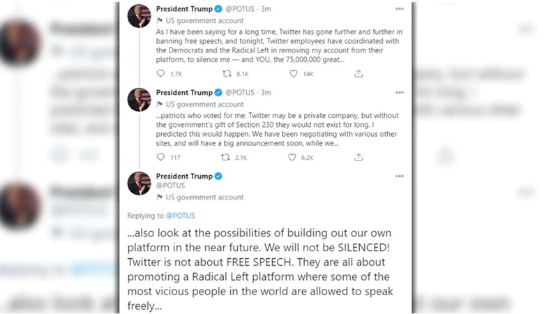 3 đoạn tweet bằng tài khoản @Potus bị Twitter xóa sau đó