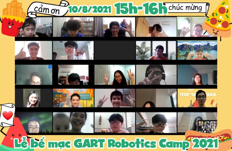 Các học sinh tham gia Lế bế mạc trại hè GART Camp