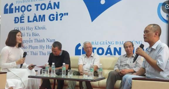 Các thầy giáo chia sẻ tại buổi tọa đàm &quot;Học Toán để làm gì?&quot;
