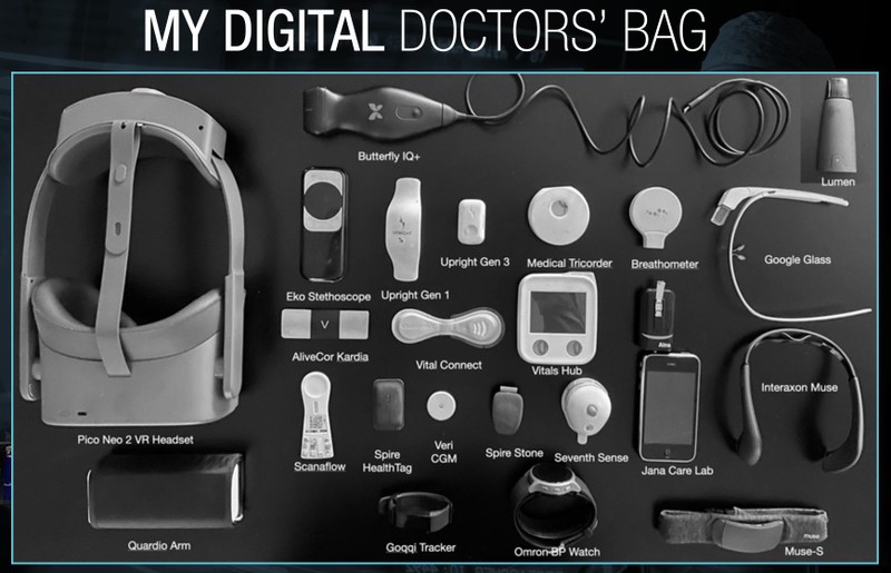 Các thiết bị công nghệ y tế hiện đại trong túi xách của bác sĩ